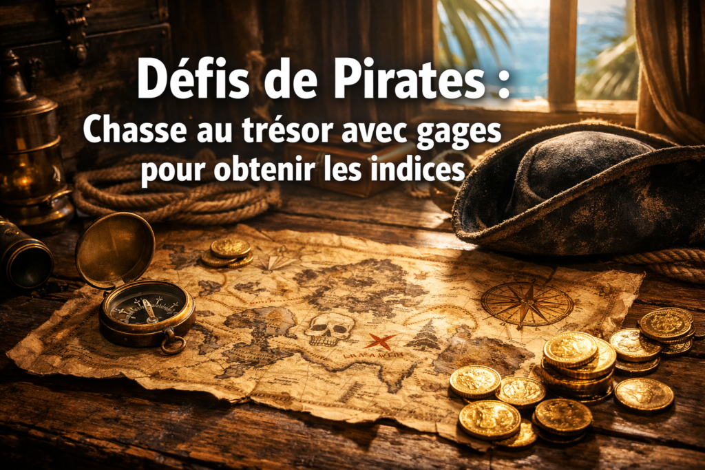 Défis de Pirates : Chasse au trésor avec gages pour obtenir les indices