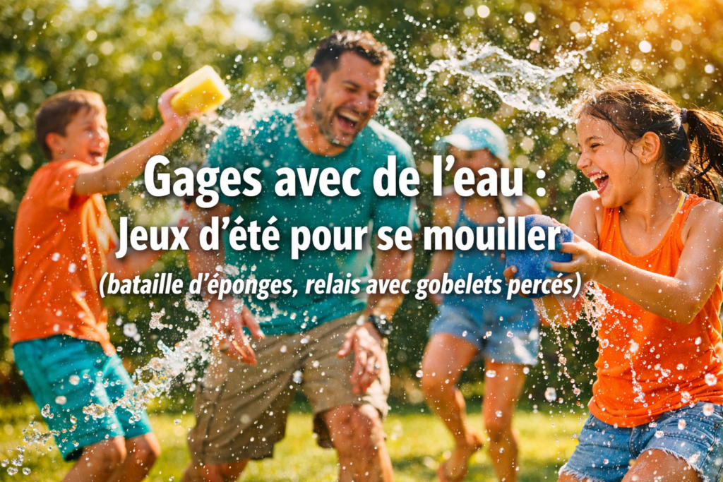 Gages avec de l’eau : Jeux d’été pour se mouiller (bataille d’éponges, relais avec gobelets percés)