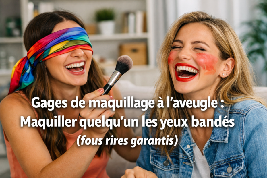 Gages de maquillage à l’aveugle : Maquiller quelqu’un les yeux bandés (fous rires garantis)